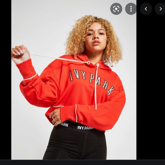 IVY PARK Tops - Ivy Park Baseball Cropped Hooded Sweatshirt Top